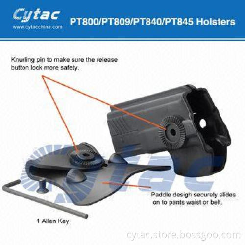 Taurus PT800 Holster, designed with polymer, soft silicone paddle, release button